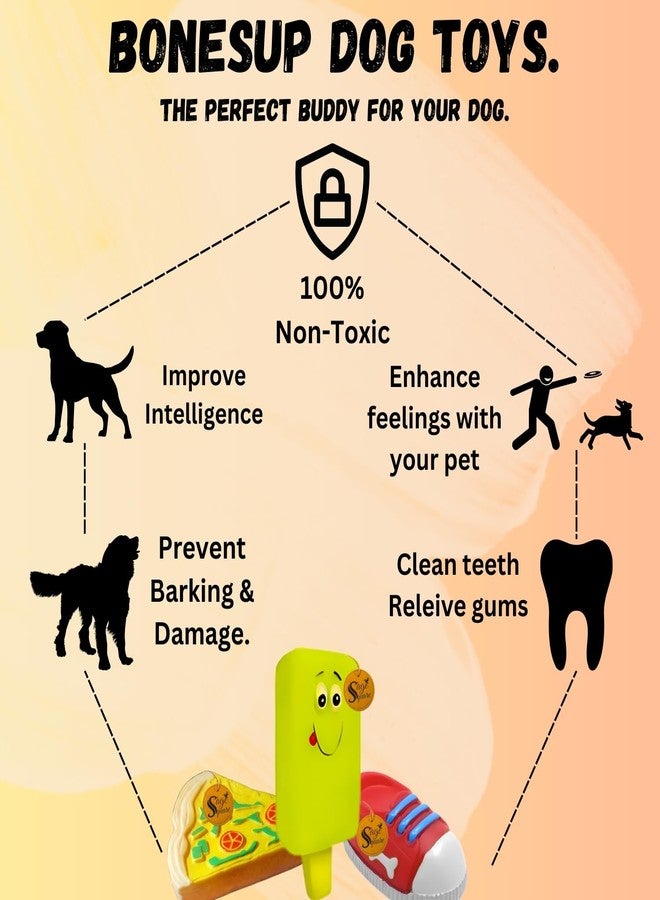 Sage Square Premium Squeaky Toy Combo for Dogs - Durable, Chewable, Rubber Toys, Multiple Fun Shapes & Colors for Interactive Play, Teething Relief, Keeps Entertained, Happy (Combo No. 7) - Image 4